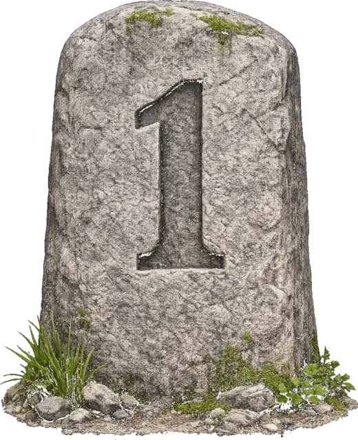 Stone milestone one, marking the application threshold